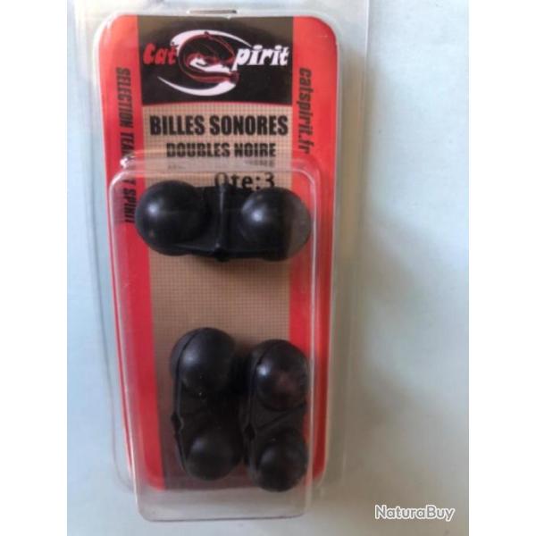 3 bille sonore double noir cat spirit peche silure