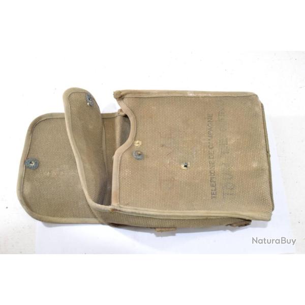 Housse toile pour telephone de campagne US / Franais EE8, fabrication toile web, France Indochine