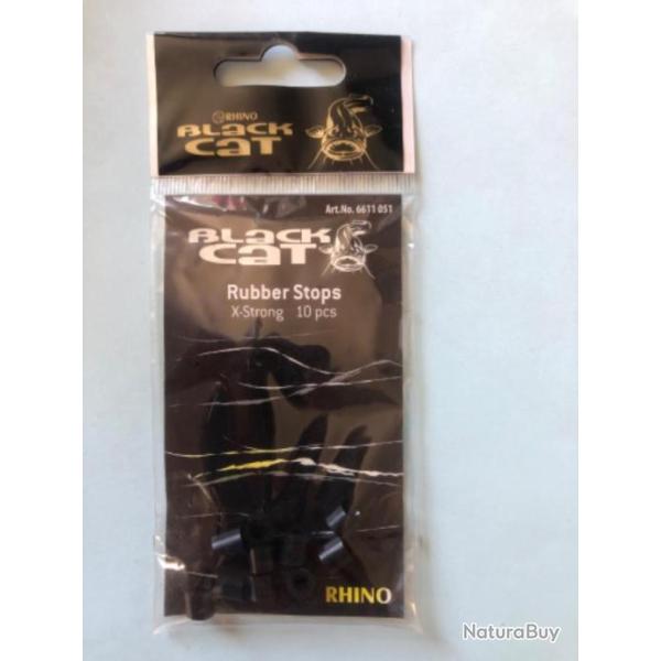 10 rubber stops ,bille caoutchouc . black cat peche silure