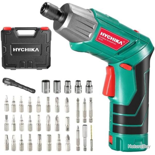 Visseuse Devisseuse sans Fil 2.0Ah 3.6V Cl  Cliquet 36 Accessoires Lampe LED Charge avec Cble USB