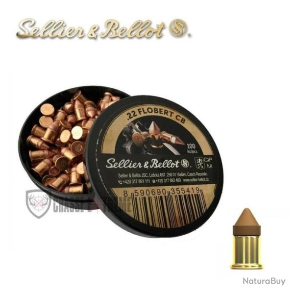 100 Munitions S&B cal.22 Flobert Cb Bosquette 18gr Conique