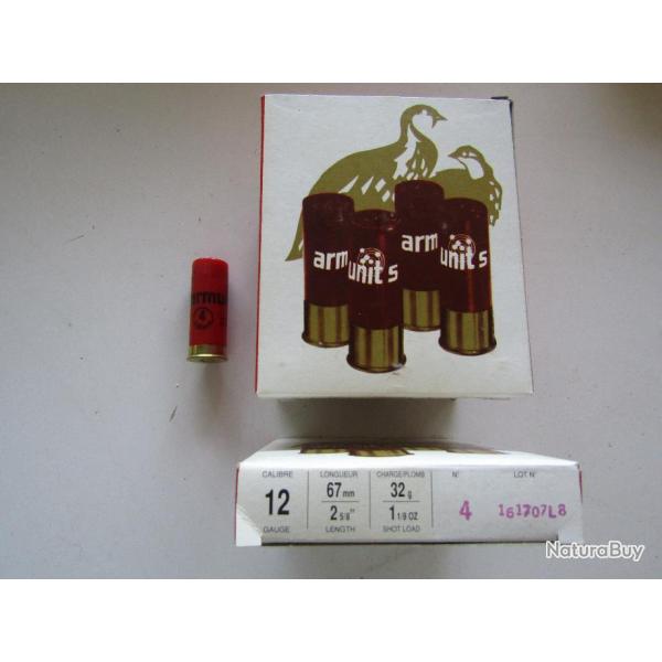 50 CARTOUCHES BOURRES GRASSES 32 GR PB 4-6