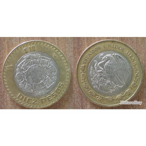 Mexique 10 Pesos 2010 Bi Metallique Piece Peso Mexico
