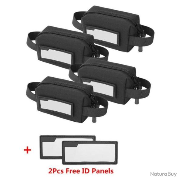 4 Sacs de munition en tissu Oxford 1000D haute qualit� - Noir petit mod�le - 2 scratch offert