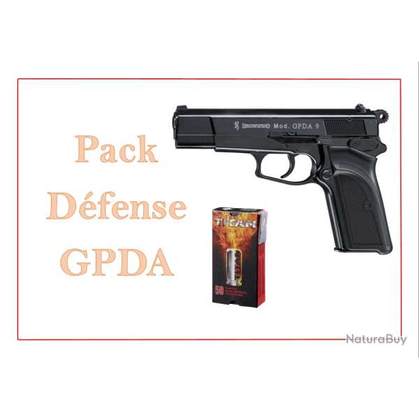 Pack Pistolet ALARME BROWNING GPDA 9 CAL. 9 MM PAK BRONZ� + 50 CART
