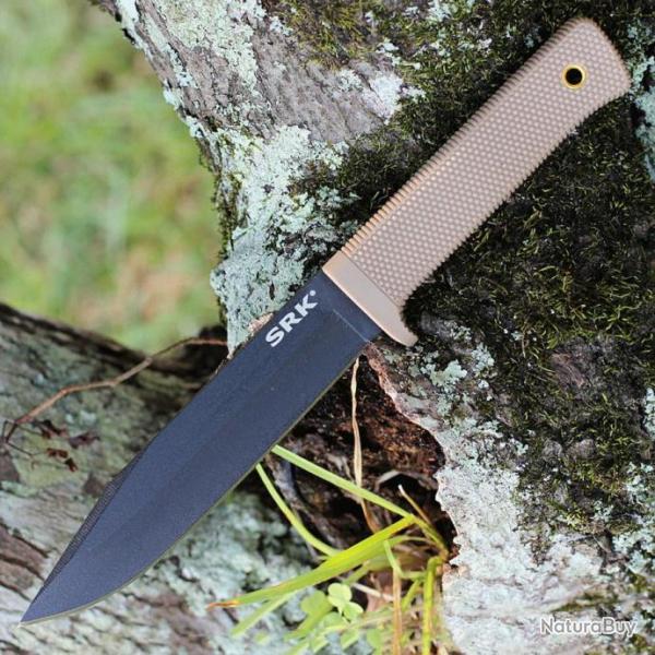 Couteau Cold Steel SRK Desert Tan Lame Acier SK-5 Manche Kray-Ex Etui Secure-Ex CS49LCKDTBK