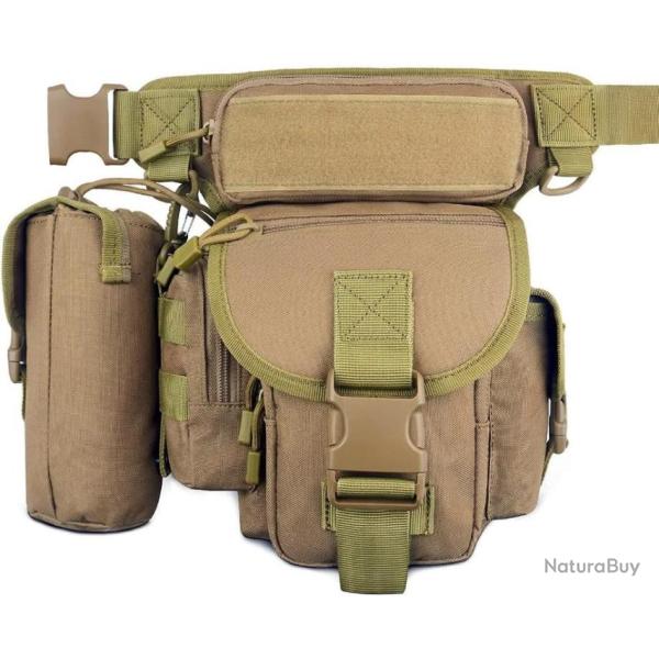 Sac de Taille Cuisse Banane Tactique Multifonction Randonn�e P�che Chasse Outdoor Moto Cyclisme Kaki