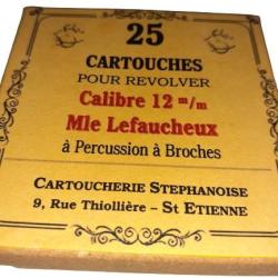 12 mm Mle Lefaucheux ou 12 mm &agrave; Broches: Reproduction boite vide CS 9421474