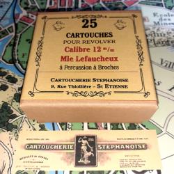 12 mm &agrave; Broches (Cartouche. St&eacute;phanoise): Reproduction boite munitions (vide) collection CS 9421474