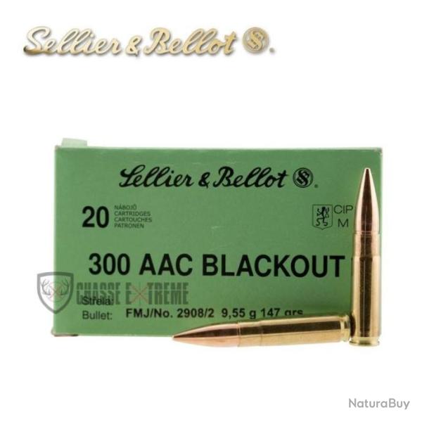20 Munitions S&B cal 300 AAC Blackout 147gr FMJ