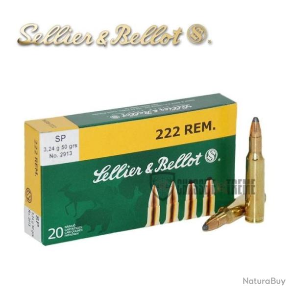 20 Cartouches S&B cal.222 REM 50gr SP