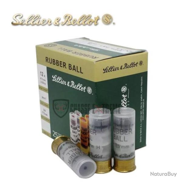 25 Cartouches S&B Rubber Ball 1 Balle cal 12