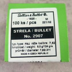 100 Ogives S&B cal 7,62X39 123gr FMJ