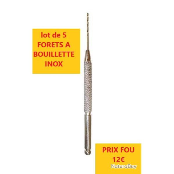 lot de 5 FORETS A BOUILLETTE INOX STANDARD SPECIMEN CARPE