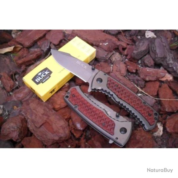 Couteau Pliant Lame Acier 9 cm Manche Granul� R�sine 12 cm Outdoor