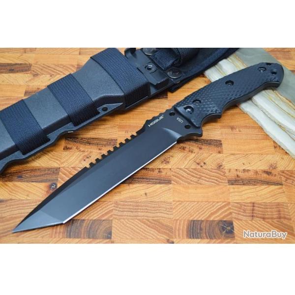 Couteau Hogue EX F01 Black Lame Tanto Acier A2 Manche G10 Etui Nylon Made USA HO35109