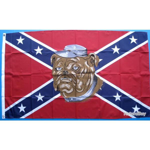 DRAPEAU CONFEDERE / USA - REBEL BULLDOG - Ref.05