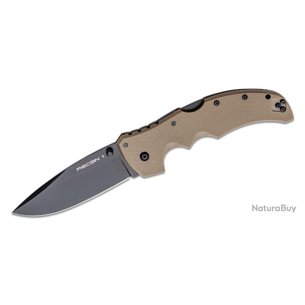 Couteau Cold Steel Recon 1 Dark Earth Lame Acier CPM S35VN Manche G-10 Lockback CS27BSDEBK