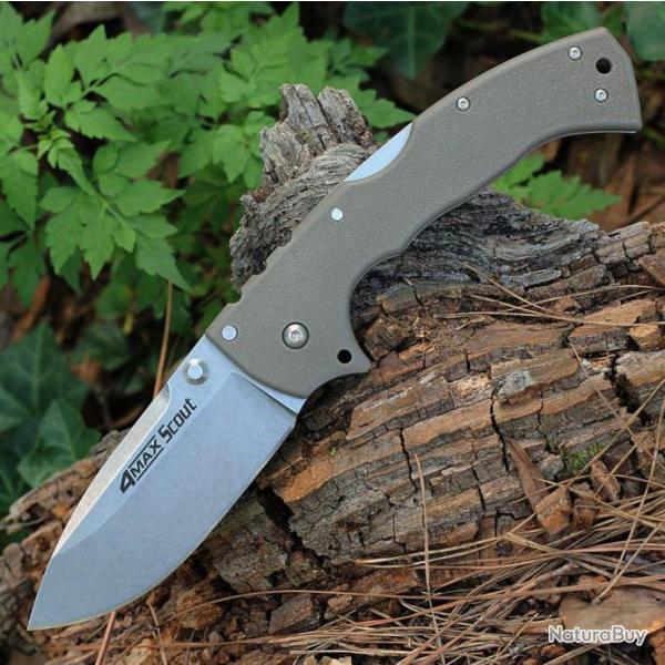 Couteau Cold Steel 4 Max Scout Desert Tan Lame Acier AUS-10A Manche Griv-Ex Lockback CS62RQDTSW