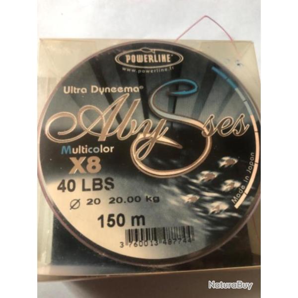 150 m tresse 20 kg verte 0.20 mm .Abysses peche mer POWERLINE