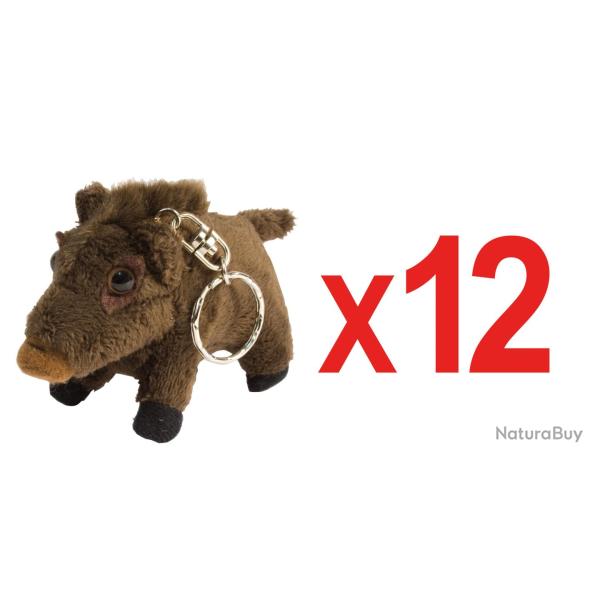 Lot de 12 Porte clefs peluche sanglier