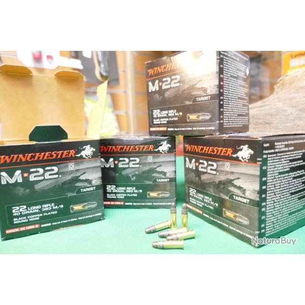 Lot de 4 Boite de 400  Winchester M22 en 22LR soit 1600 cartouches au total