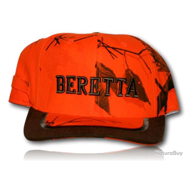 CASQUETTE BERETTA ORANGE / CUIR