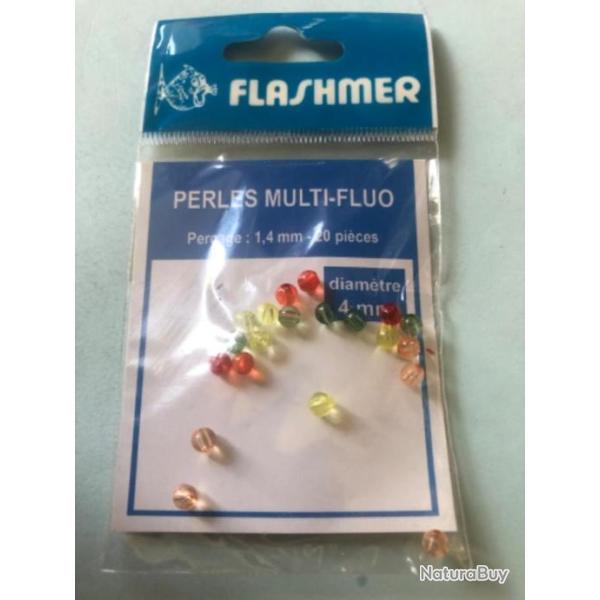 20 perles multi fluo diam 4 mm peche surfcasting