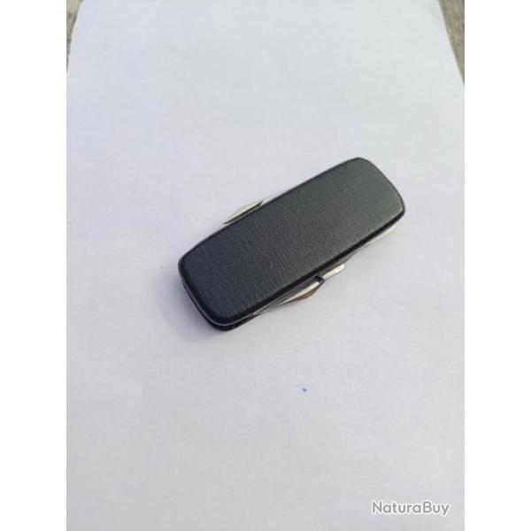 COUTEAU DE POCHE MULTI FONCTIONS INOX . EXTRA PLAT  , ROBUSTE . FAIBLE ENCOMBREMENT .