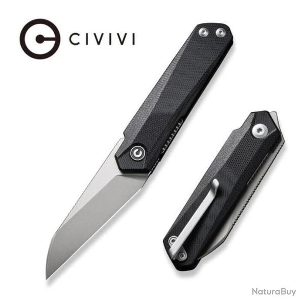 Couteau CIVIVI Ki-V Plus Black Manche G10 Lame Acier Nitro-V IKBS Linerlock Clip CIVC20005B1