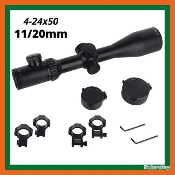Lunette de vise 4-24x50 rticule lumineux - Rail Weaver Picatinny - LIVRAISON GRATUITE ET RAPIDE