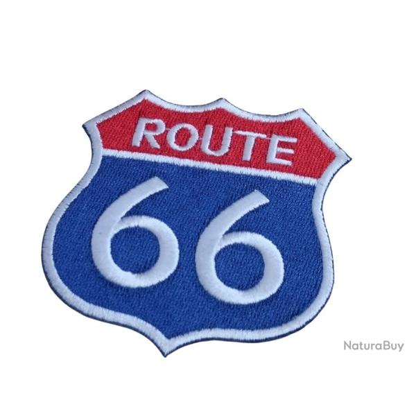 Patch brod Route 66 - Hauteur : 75mm Largeur : 70 mm -A coudre ou  coller au fer