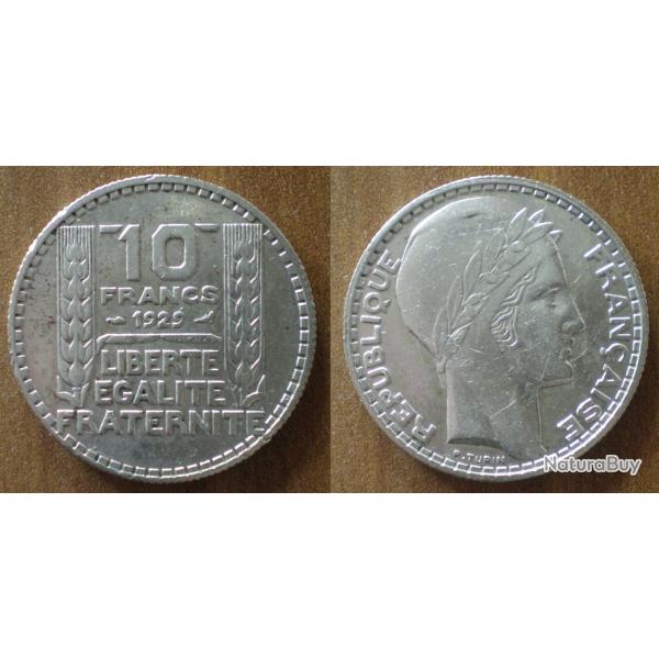 France 10 Francs 1929 Turin Argent Piece Franc