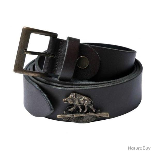 Ceinture Januel croute de cuir motif sanglier Marron - Marron