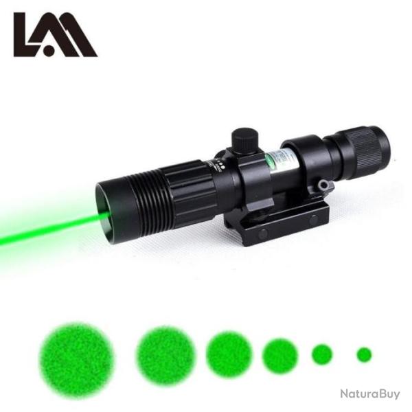 Lampe tactique laser vert - Lampe et pointeur laser avec le m�me accessoire!