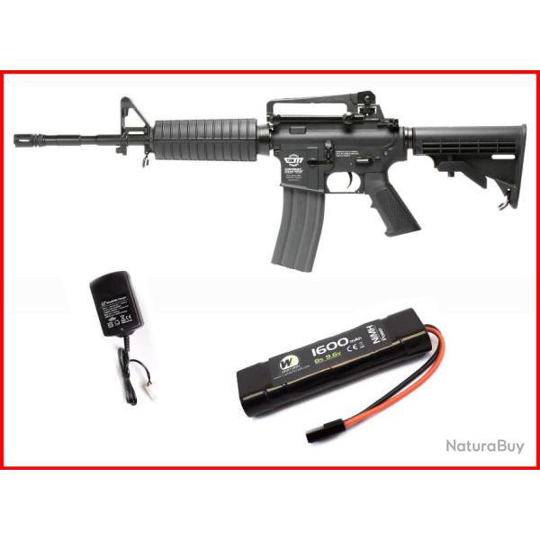 PACK COMPLET AEG + BATTERIE + CHARGEUR CM16 CARABINE NOIR - G&G
