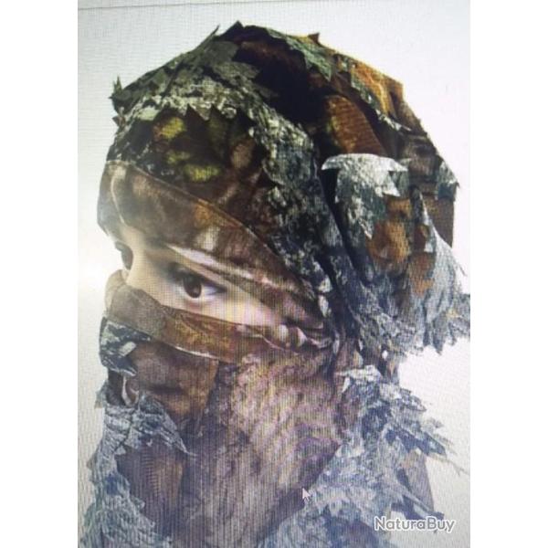 CAGOULE  DE CAMOUFLAGE 3D Pour la CHASSE