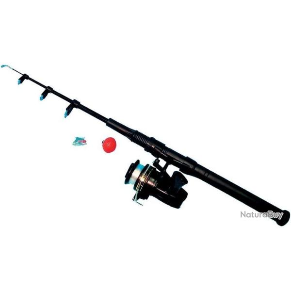 Ensemble - Canne + Moulinet - Kit D�butant fibre t�lescopique 1m80