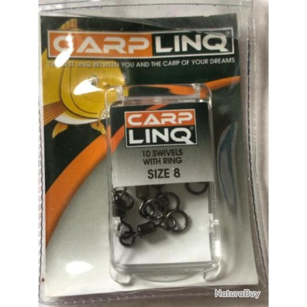 20 �merillon avec anneau N 8  Carplinq p�che carpe. Rolling  swivel with ring