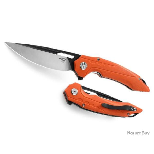 Couteau Bestech Ornetta Orange Lame Acier N690 Manche G10 IKBS Linerlock CLip BTKG50C