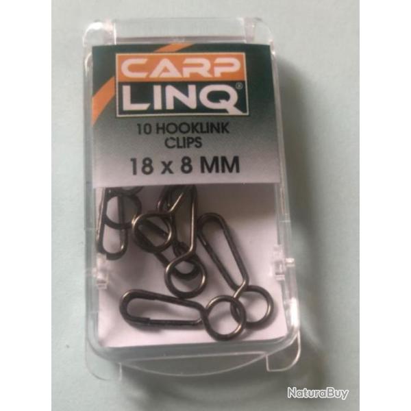 100 hooklink clip 18x 8 mm. Carplinq pche carpe.agrafe Hook link