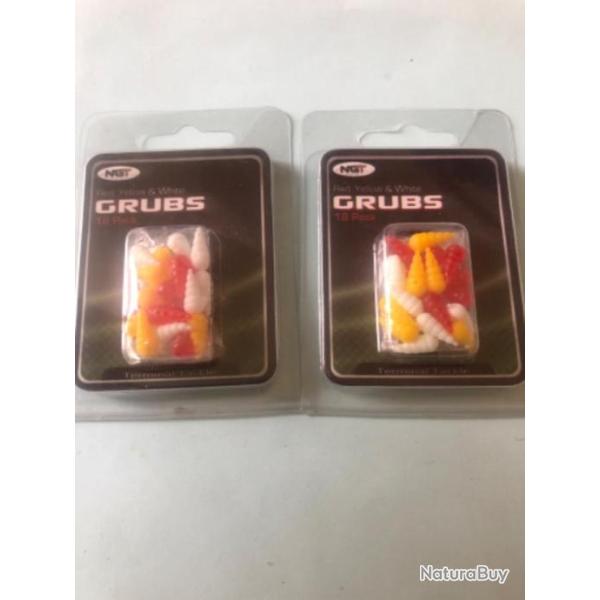 36 asticot plastique imitation app�t artificiel rouge blanc jaune maggot p�che carpe . Ngt