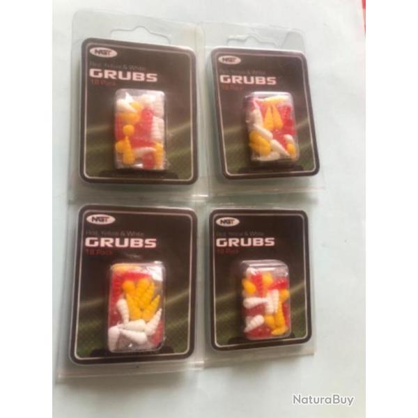 72 asticot plastique imitation app�t artificiel rouge blanc jaune maggot p�che truite. Ngt