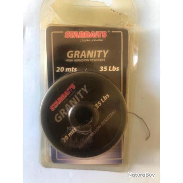 20 m tresse 35 lbs granity . PECHE CARPE Starbaits gris clair