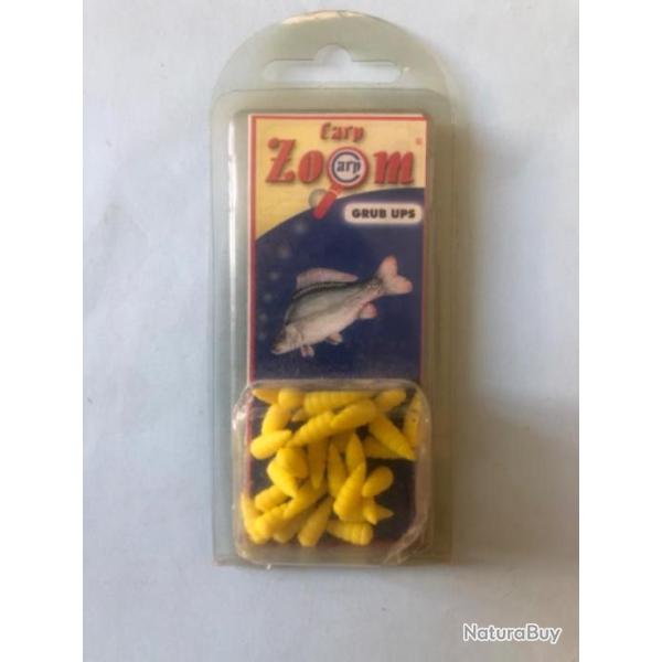 30 asticot plastique imitation app�t artificiel jaune maggot p�che coup carpzoom