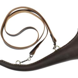 Corne d'appel ronde gain&eacute;e cuir 31 cm Axel Club Interchasse