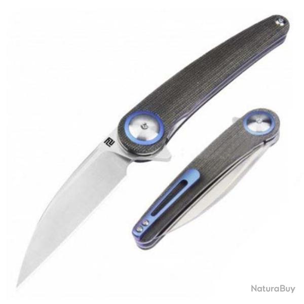 Couteau ArtisanCutlery Cazador OD Green Lame Acier AR-RPM9 Manche Micarta IKBS Linerlock ATZ1848PODG