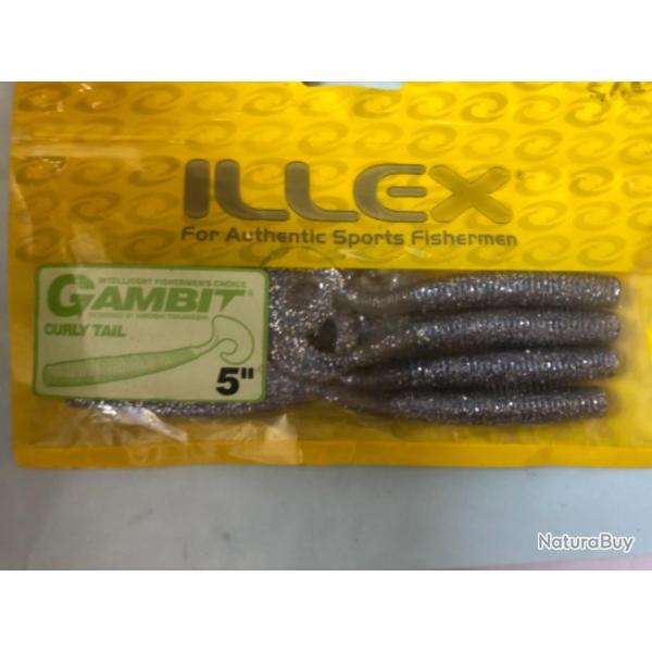 8  gambit curly tail 10 cm blue pearl silver Leurre souple illex peche carnassier