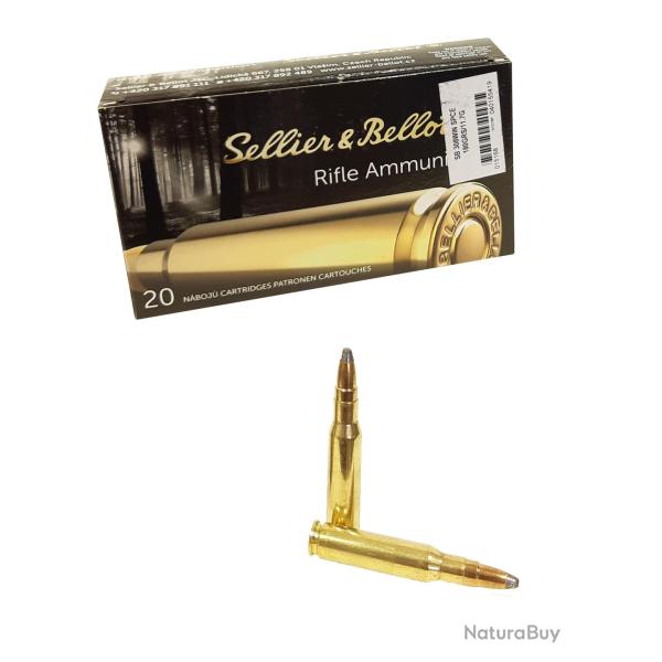 Munitions SELLIER BELLOT calibre 308 Win SPCE 180gr - 11.7g x20