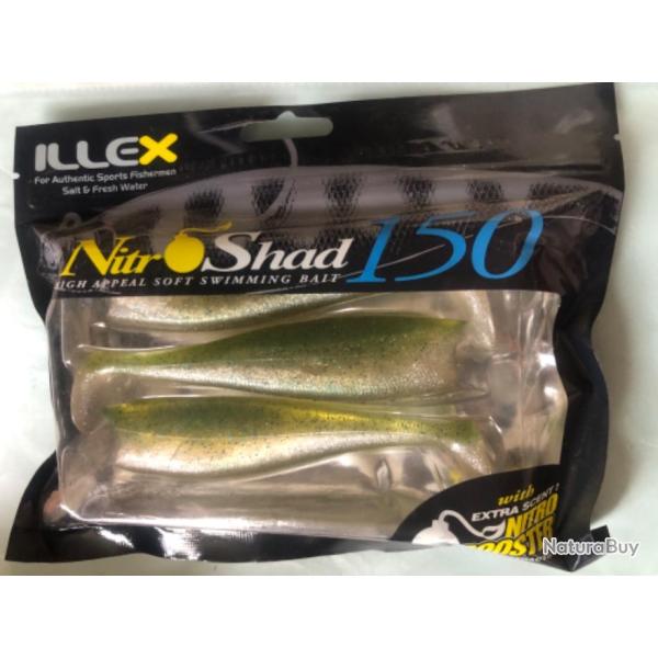 4 illex nitro shad 150 green sprat . Leurre souple p�che Carnassier